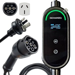 INCHARGEx 15A Gen 2 Portable EV Charger | 3 Pin | 3.4kW | Type 2 Australia Plug 5.5 metres | Built-in RCD Type B/TypeA+DC6mA | Max Power Adjustable...