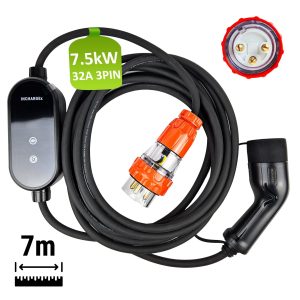 INCHARGEx 32A 3 Pin 7kW Gen 2 Portable EV Charger | 7m | Single Phase | RCD Type B/Type A+DC6mA | Type 2 EVSE | Adjustable Power | Fits All EVs