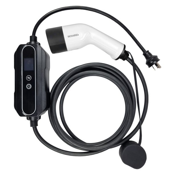 INCHARGEx Essential Portable EV Charger 10A | 3Pin | 2kW | Type 2 | 5m Max Power Adjustable Fit Tesla BYD MG EV 3 Pin Australia Plug to Type 2