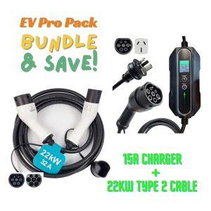 INCHARGEx EV Pro Pack 15A Portable Charger & 22kW Type 2 to Type 2 Cable