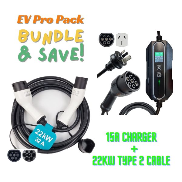 INCHARGEx EV Pro Pack 15A Portable Charger & 22kW Type 2 to Type 2 Cable