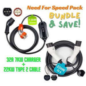 INCHARGEx Need For Speed Bundle 7kW 32A Charger & 22kW Type 2 Cable