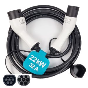 INCHARGEx Premium 22kW | 32Amp | 3 Phase | 480v Type 2 to Type 2 EV Charging Cable 5.4m Ev Portable Charger Black Fit Tesla Model Y Tesla Model 3...