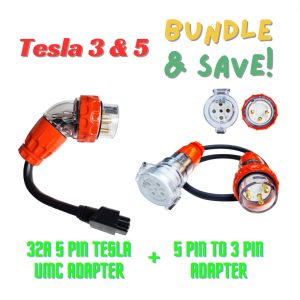 INCHARGEx Tesla 3 & 5 Bundle 32A 5 Pin UMC Adapter & 32A 5 Pin to 3 Pin Adapter